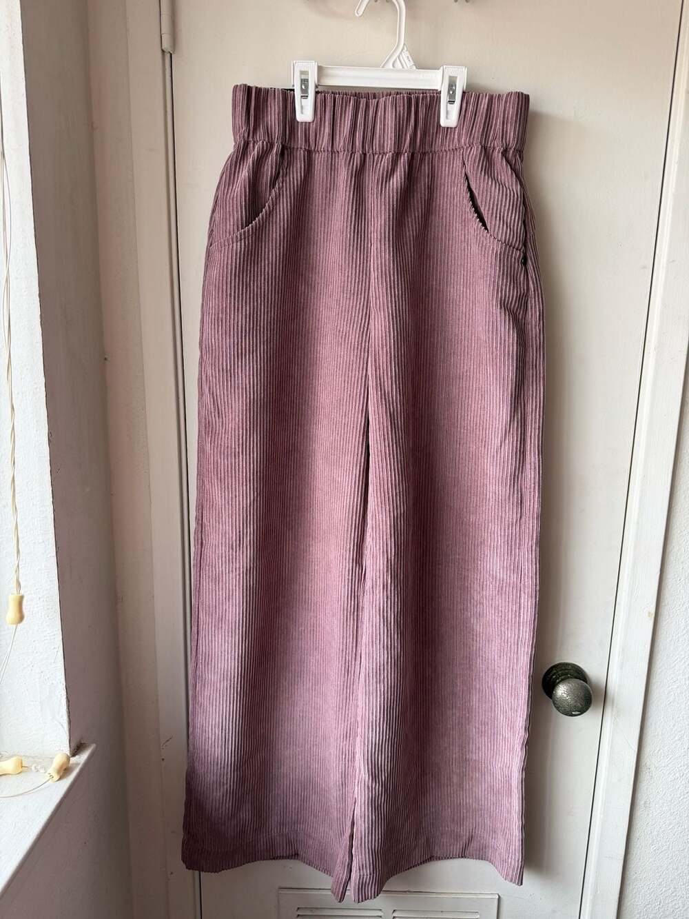 ZHRINILL Wide Leg Corduroy Pants Size S Dusty Rose